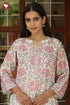 Kota Doria Kurta Pant Set With Dupatta In Block Print