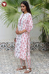 Bizzy Lizzy White Kurta Pant with Dupatta In Floral Block Print