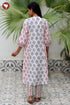 Bizzy Lizzy White Kurta Pant with Dupatta In Floral Block Print