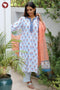 Bizzy Lizzy White Kurta Pant with Dupatta in Floral Block Print