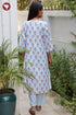 Bizzy Lizzy White Kurta Pant with Dupatta in Floral Block Print