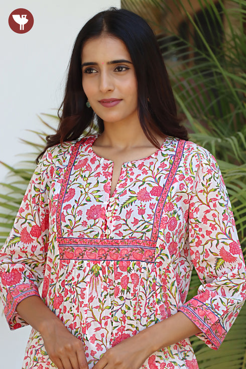 MulMul Kurta and Pant Set in Floral Print