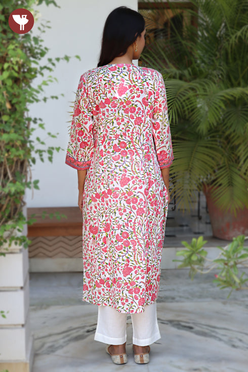 MulMul Kurta and Pant Set in Floral Print