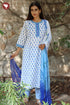 Terry Voile Kurta Pant With Dupatta Set in Floral Block Print