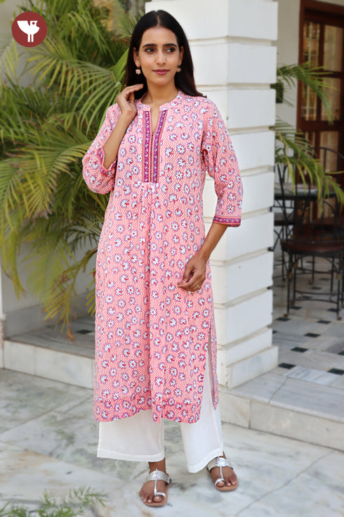 MulMul Kurta and Pant Set in Floral Print