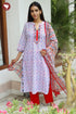 Terry Voile Kurta Pant with Dupatta in Block Print