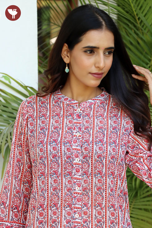 MulMul Kurta and Pant Set in Floral Print