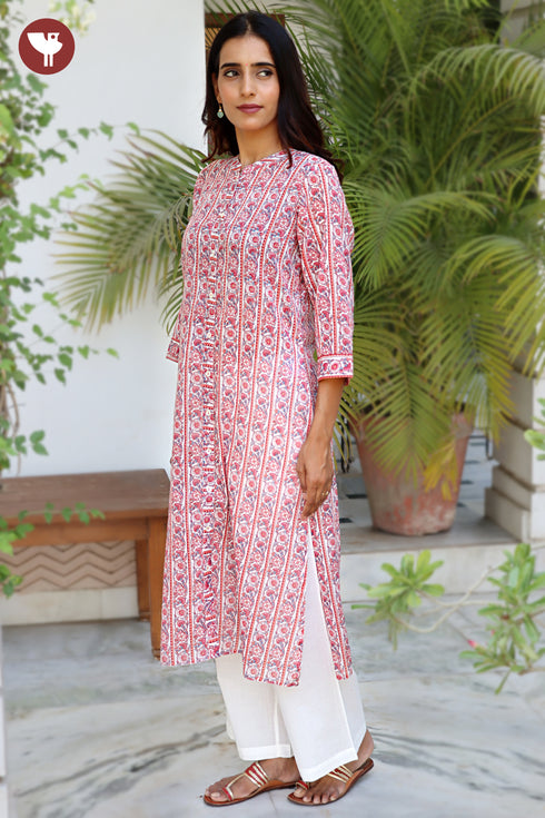 MulMul Kurta and Pant Set in Floral Print
