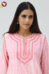 Mul Mul Cotton Kurta and Pant Set in Hand Screen Print