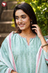 Chanderi Silk Kurta Pant with Dupatta in Geometric Block Print