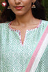 Chanderi Silk Kurta Pant with Dupatta in Geometric Block Print