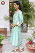 Chanderi Silk Kurta Pant with Dupatta in Geometric Block Print