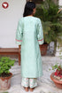 Chanderi Silk Kurta Pant with Dupatta in Geometric Block Print