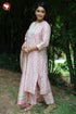 Chanderi Silk Kurta Pant with Dupatta in Zari Floral Block Print