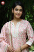 Chanderi Silk Kurta Pant with Dupatta in Zari Floral Block Print