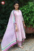 Chanderi Silk Kurta Pant with Dupatta in Floral Block Print