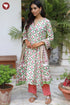 Chanderi Silk Kurta Pant with Dupatta in Embroidered & Floral Block Print