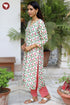 Chanderi Silk Kurta Pant with Dupatta in Embroidered & Floral Block Print
