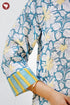 Chanderi Silk Teal Kurta Pant with Dupatta in Floral Block Print