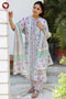 Chanderi Silk Kurta Pant with Dupatta in Floral Block Print