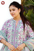 Chanderi Silk Kurta Pant with Dupatta in Floral Block Print