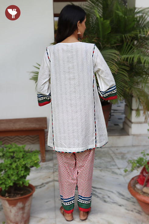 Tagai Cotton Kurta and Pant Set in Block Print