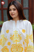 Slub Cotton Lemon & Yellow Kurta And Pant Set in Block Print