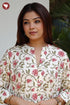 Cotton Dobby Kurta And Pant Set In Floral Block Print