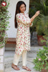Cotton Dobby Kurta And Pant Set In Floral Block Print