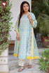 Chanderi Silk Kurta Pant with Dupatta in Floral Block Print