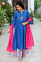 Chanderi Silk Kurta Pant & Dupatta Set in Floral Block Print