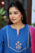 Chanderi Silk Kurta Pant & Dupatta Set in Floral Block Print