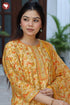 Tussar Cotton Kurta Pant & Dupatta Set in Floral Block Print