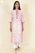 Chanderi Silk Kurta With Dupatta in GoldBlock Print