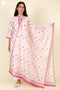 Chanderi Silk Kurta With Dupatta in GoldBlock Print