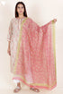Terry Voile Kurta With Kota Dupatta In Floral Block Print