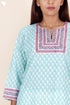 Cambric Cotton Kurta With Kota Dupatta In Floral Block Print