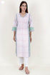 Cambric Cotton Kurta With Kota Dupatta In Floral Block Print