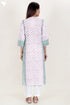 Cambric Cotton Kurta With Kota Dupatta In Floral Block Print