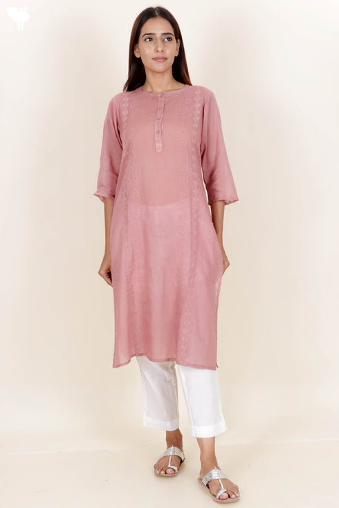 Cotton Kurta And Dupatta Set With Block Print