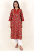 Cambric Cotton Kurta And Mulmul Dupatta With Block Print
