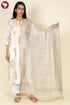 Bengal Cotton Cream Kurta and Dupatta Set In Block Print