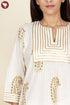 Bengal Cotton Cream Kurta and Dupatta Set In Block Print