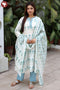Chanderi Silk Kurta Dupatta Set In Floral Block Print