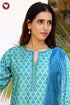 Tussar Cotton Kurta Dupatta Set In Floral Block Print