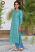 Tussar Cotton Kurta Dupatta Set In Floral Block Print