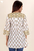 Slub Cotton Top In Floral Block Print