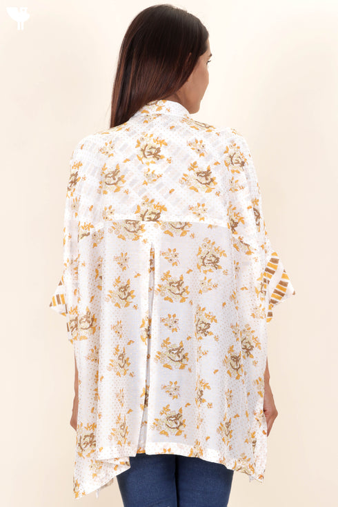 Mulmul Cotton Boxy Shirt In Block Print