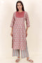 Cambric Cotton Kurta In Floral Block Print