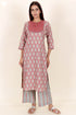 Cambric Cotton Kurta In Floral Block Print